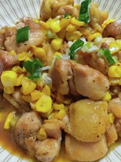 とうもろこしと鶏肉のバター醤油炒め♪-レシピのメイン写真