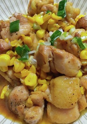 とうもろこしと鶏肉のバター醤油炒め♪-レシピのメイン写真