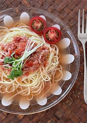 ツナトマトスープが美味しい素麺orパスタ-レシピのメイン写真
