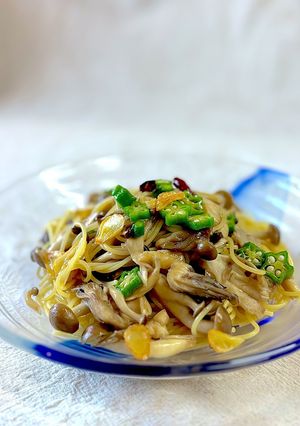 七夕に♪オクラときのこの和風スパゲティ-レシピのメイン写真