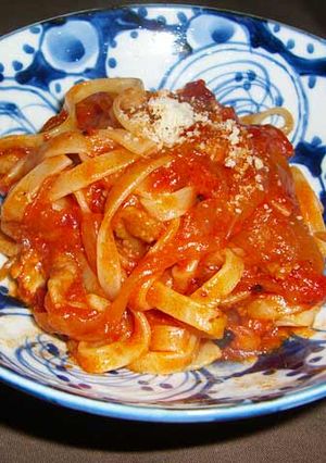 豚肉のトマトソースパスタ-レシピのメイン写真