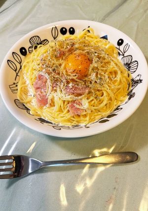 カルボナーラっぽい冷製パスタ　ミント風-レシピのメイン写真