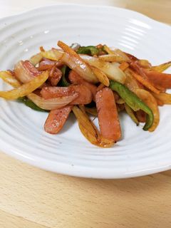 ウインナーと野菜のケチャップ炒め-レシピのメイン写真