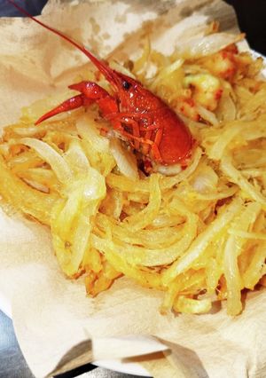 ザリガニと玉ねぎのかき揚げ-レシピのメイン写真