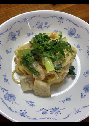 シーフードとツナの豆乳味噌パスタ-レシピのメイン写真