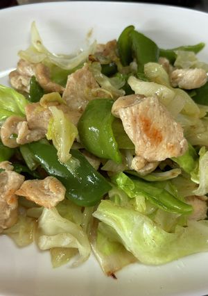 ピーマンとキャベツと鶏肉のソテー-レシピのメイン写真