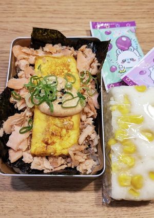 高2男子弁当！鮭玉海苔弁当明太マヨ♪43-レシピのメイン写真