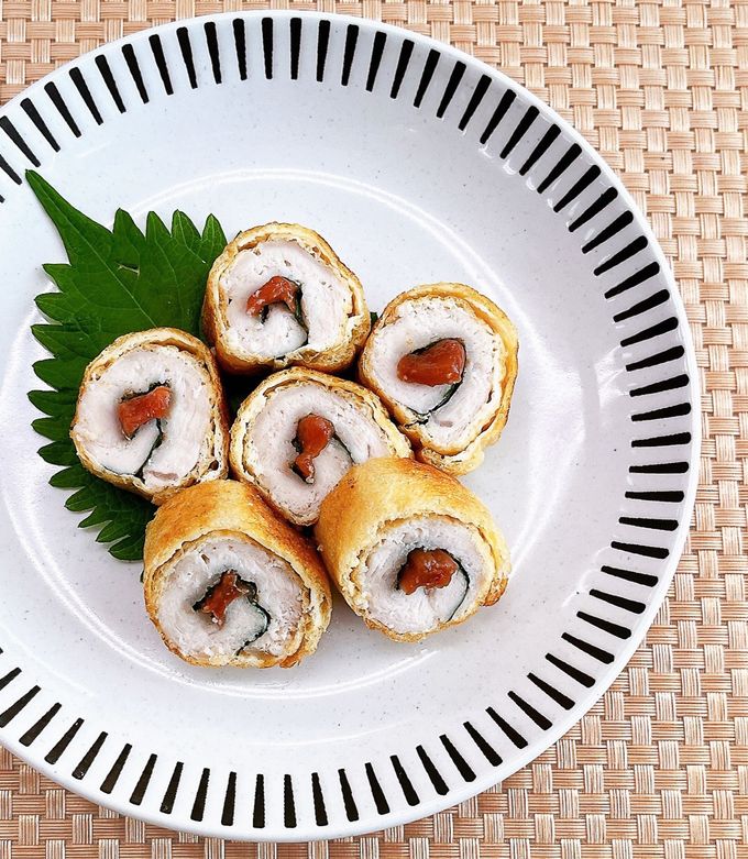 梅しそささみの油揚げ巻き-レシピのメイン写真