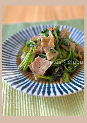 ほうれん草と豚バラのさっぱりにんにく炒め-レシピのメイン写真