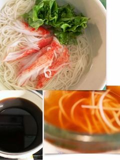 カニ風そうめんとそうめんつゆ-レシピのメイン写真