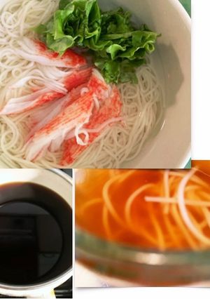 カニ風そうめんとそうめんつゆ-レシピのメイン写真