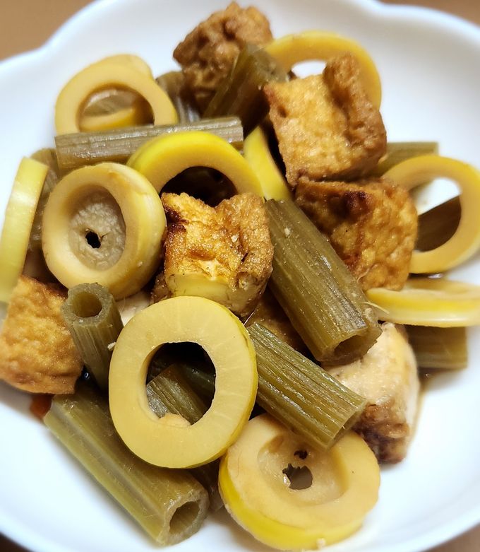 たけのことふき・厚揚げの炒め煮-レシピのメイン写真
