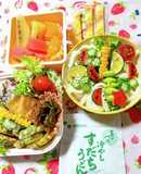 女子中学生お弁当♪天ぷらと冷やしうどん