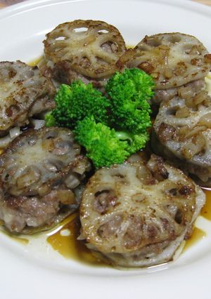 レンコンのはさみ焼き　ゆず胡椒風味-レシピのメイン写真