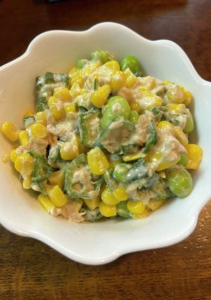 枝豆コーンオクラマヨ醤油和え-レシピのメイン写真