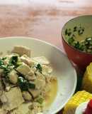 ゆで鶏胸肉のネギニラポン酢しょうゆ