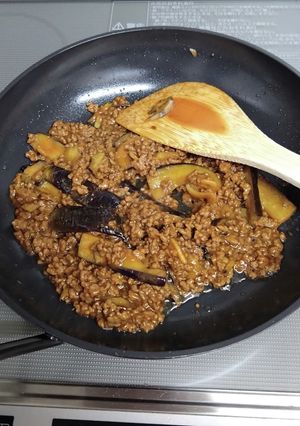 減塩 なすとひき肉の甜麺醤炒め-レシピのメイン写真