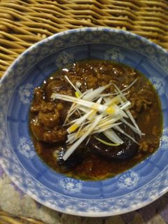 絶品!揚げナスの肉味噌乗せ-レシピのメイン写真
