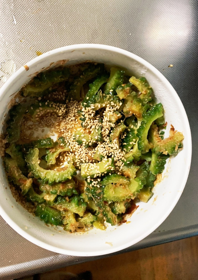 全てレンジ食べきり量中華風ゴーヤごま和え-レシピのメイン写真