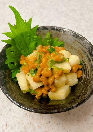 大根のぬか漬けと納豆と大葉の和え物-レシピのメイン写真
