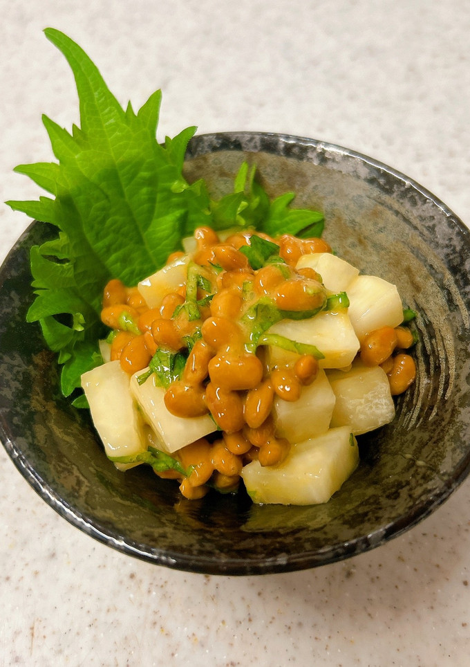 大根のぬか漬けと納豆と大葉の和え物-レシピのメイン写真