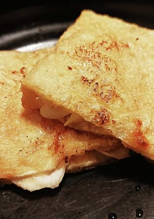長ネギの味噌マヨネーズ和え油揚げ鋏み焼き-レシピのメイン写真