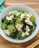 さっぱり♡きゅうりとわかめのくずし豆腐