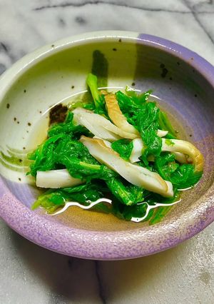 No3357わさび菜竹輪煮浸し-レシピのメイン写真