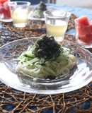 野菜たっぷり。辛くない冷やし担々うどん