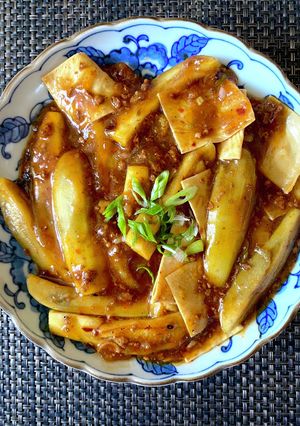 冷たいご飯と美味しい　麻婆湯葉茄子-レシピのメイン写真