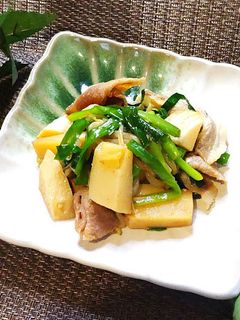 にらとタケノコの豚こま中華風炒め-レシピのメイン写真