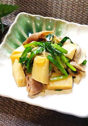 にらとタケノコの豚こま中華風炒め-レシピのメイン写真