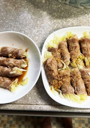 火を使わず簡単！材料少！豚肉キャベツ巻き-レシピのメイン写真