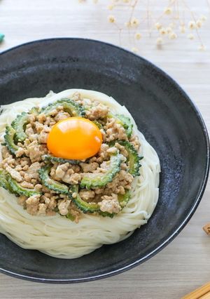 スタミナUP！ゴーヤ入り肉味噌そうめん-レシピのメイン写真
