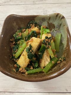 小松菜と油揚げの鶏そぼろ炒め✨-レシピのメイン写真