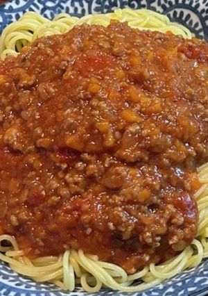 ミートソースパスタ-レシピのメイン写真