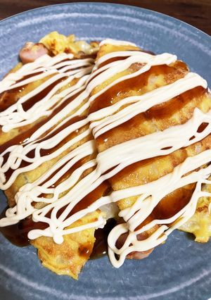 片栗粉と玉ねぎでお好み焼き-レシピのメイン写真
