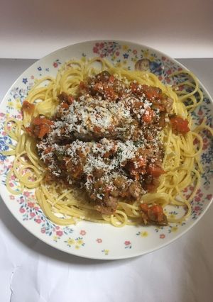 ミートソースパスタ。-レシピのメイン写真