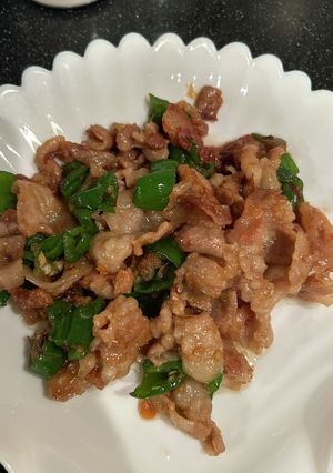 糖質高め（味醂）豚バラ肉ピーマン味噌炒め-レシピのメイン写真