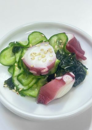 昆布茶で一味違う♪タコとキュウリの酢の物-レシピのメイン写真