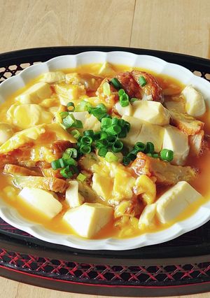 豆腐&薩摩揚げの他人丼☆卵とじ☆夜食-レシピのメイン写真