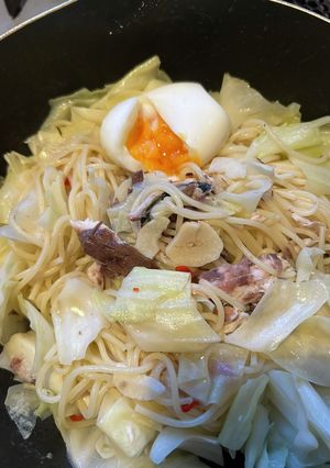 鯖とキャベツのワンパンペペロンチーノ-レシピのメイン写真