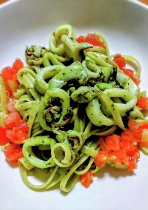 イカとトマトのジェノベーゼパスタ-レシピのメイン写真