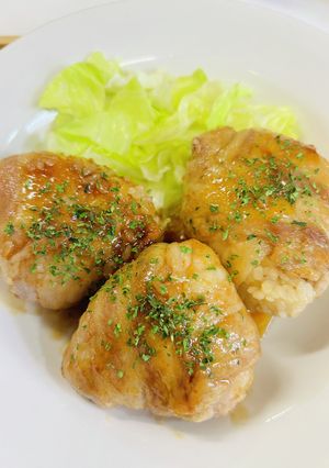 肉巻きおにぎり子どもぱくぱく-レシピのメイン写真