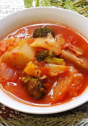 ゴロゴロ野菜のおかずトマトスープ-レシピのメイン写真