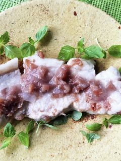 さっぱりした味、蒸し豚梅干しのせ♪-レシピのメイン写真