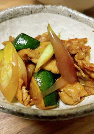 みょうがとズッキーニのポン酢炒め-レシピのメイン写真