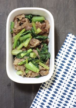 小松菜と豚肉のオイスターソース和え-レシピのメイン写真