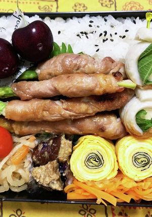 7/12 ﾖｯﾁｬﾝ☆肉巻きお弁当-レシピのメイン写真