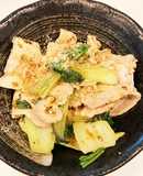 豚と青梗菜の海苔佃煮・すりごま炒め